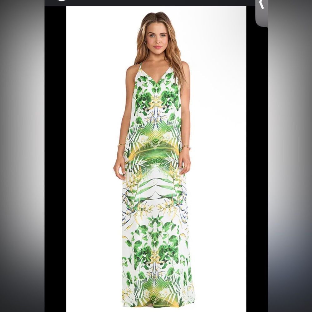 ALICE + OLIVIA relaxed maxi dress SUNBURST PALM